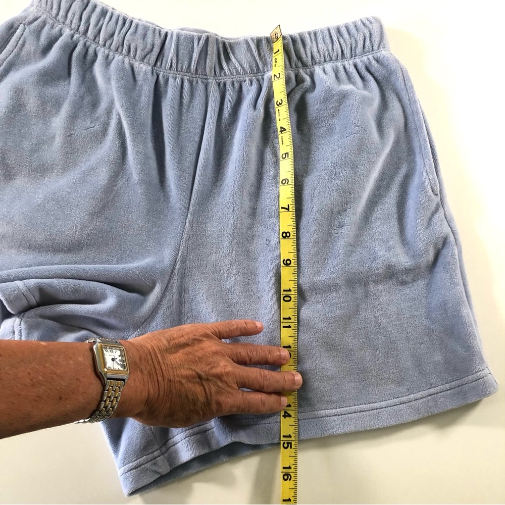 Aerie Velour Lounge Shorts Blue Small Elastic Waist Pockets - Picture 12 of 12
